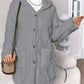 Winter Style Loose Fluff Long Grey Cardigan