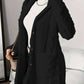 Winter Style Loose Fluff Long Black Cardigan