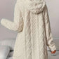 Winter Style Loose Fluff Long Beige Cardigan