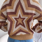 Winter Style Star Print Long Sleeve Pullover Sweater