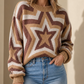 Winter Style Star Print Long Sleeve Pullover Sweater