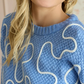 Winter Wear Braided Blue Swetaer Top