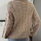 Winter Wear Pullover Long Sleeve Solid Khaki Sweater