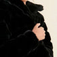 Winter Wear Short Black Faux Fur Lapel Jacket