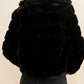 Winter Wear Short Black Faux Fur Lapel Jacket