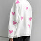 Winter Wear V Neck Long Sleeve Heart Sweater