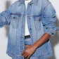 Premium Fashion Denim Lapel Jacket Blue Co Ord Set