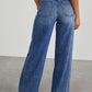 Premium Fashion Denim Lapel Jacket Blue Co Ord Set