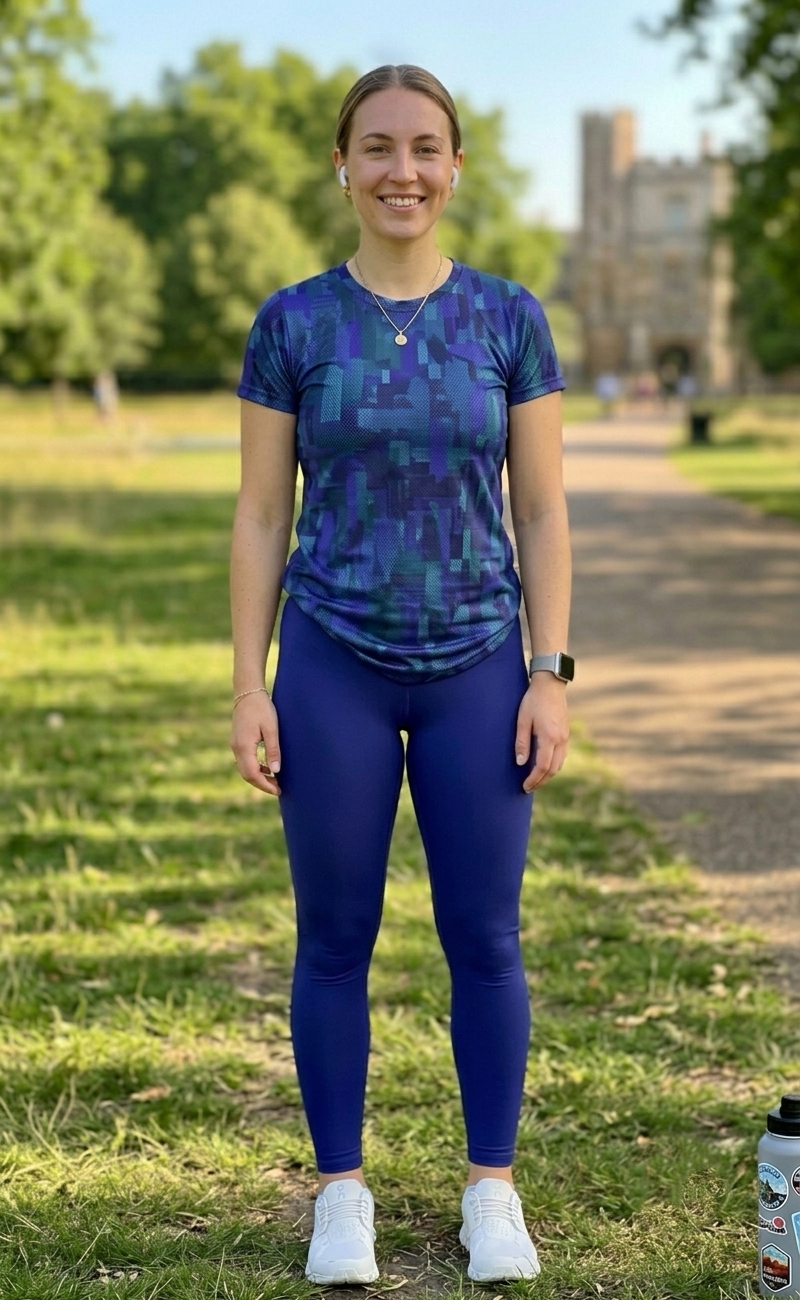 Fast Selling Print | Activewear Coord Set Tshirt With Tummy Tuck Blue Leggings | Multi Sport | Odour Free