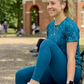 Casual Spray Print | Activewear Coord Set Tshirt With Tummy Tuck Blue Leggings | Multi Sport | Odour Free