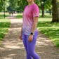 Evergreen Gradient Print | Activewear Coord Set Tshirt With Tummy Tuck Purple Leggings | Multi Sport | Odour Free