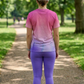 Evergreen Gradient Print | Activewear Coord Set Tshirt With Tummy Tuck Purple Leggings | Multi Sport | Odour Free
