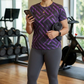Sharp Geometric Print | Activewear Coord Set Tshirt With Tummy Tuck Grey Leggings | Multi Sport | Odour Free