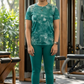 Calm Forest Print | Activewear Coord Set Tshirt With Tummy Tuck Green Leggings | Multi Sport | Odour Free
