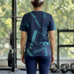 Sporty Angle Print | Activewear Coord Set Tshirt With Tummy Tuck Blue Leggings | Multi Sport | Odour Free