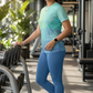 Comforting Waves Print | Activewear Coord Set Tshirt With Tummy Tuck Blue Leggings | Multi Sport | Odour Free