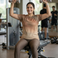 Classic Lines Print | Activewear Coord Set Tshirt With Tummy Tuck Brown Leggings | Multi Sport | Odour Free