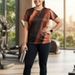 Stylish Rays Print | Activewear Coord Set Tshirt With Tummy Tuck Black Leggings | Multi Sport | Odour Free