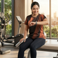Stylish Rays Print | Activewear Coord Set Tshirt With Tummy Tuck Black Leggings | Multi Sport | Odour Free