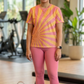 Must Have Rays Print | Activewear Coord Set Tshirt With Tummy Tuck Pink Leggings | Multi Sport | Odour Free