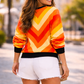 Stylish Chevron Print Yellow Sweatshirt