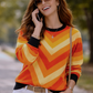 Stylish Chevron Print Yellow Sweatshirt