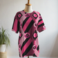 Stylish Abstract Print Premium Oversized Tee With Tummy Tuck Body Shaping Leggings Co-ord Set