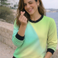 Hotselling Subtle Shades Of Green Gradient Print Multicoloured Sweatshirt
