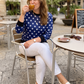 Sweet Stars Print Blue Sweatshirt
