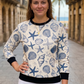 Smart Sea Shells Print Blue Sweatshirt