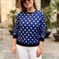 Sweet Stars Print Blue Sweatshirt