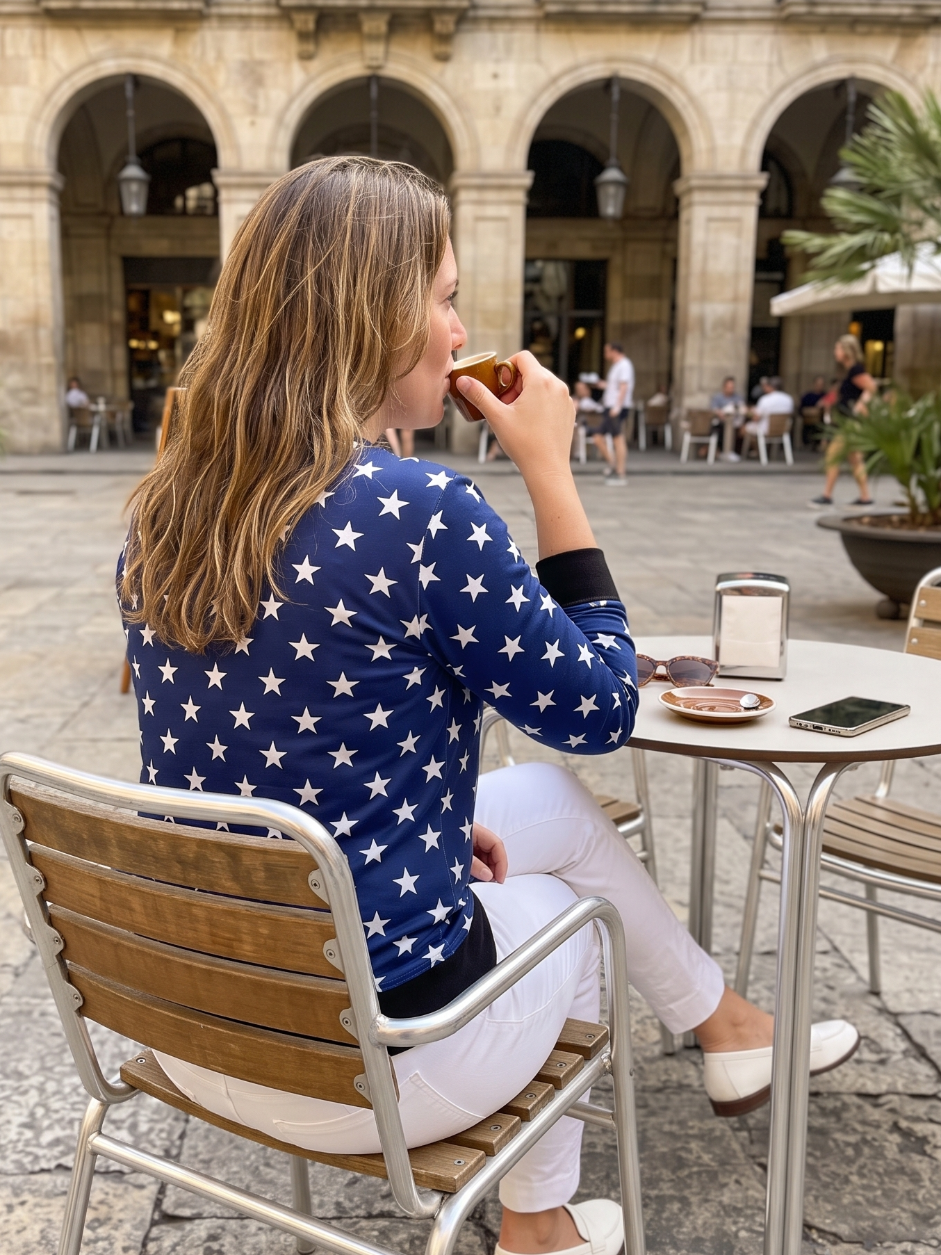 Sweet Stars Print Blue Sweatshirt