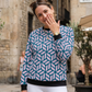 Beautiful Geometric Print Blue Sweatshirt