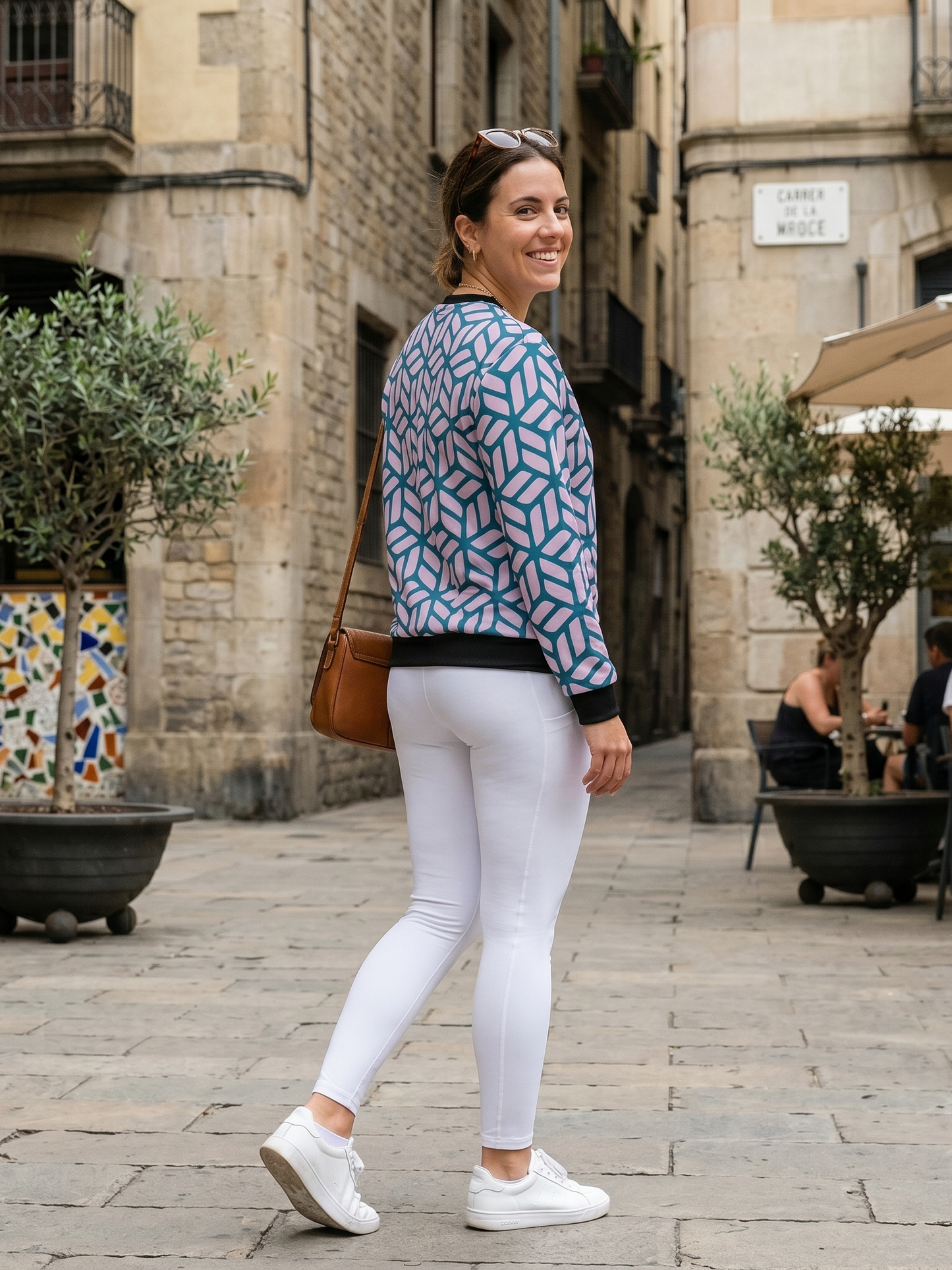 Beautiful Geometric Print Blue Sweatshirt