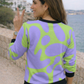Vibrant Purple Splash Print Sweatshirt