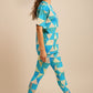 Vibrant Geometric Print Premium Oversized Tee With Tummy Tuck Body Shaping Leggings Co-ord Pink Set