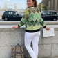 Vintage Shades Of Green Print Sweatshirt