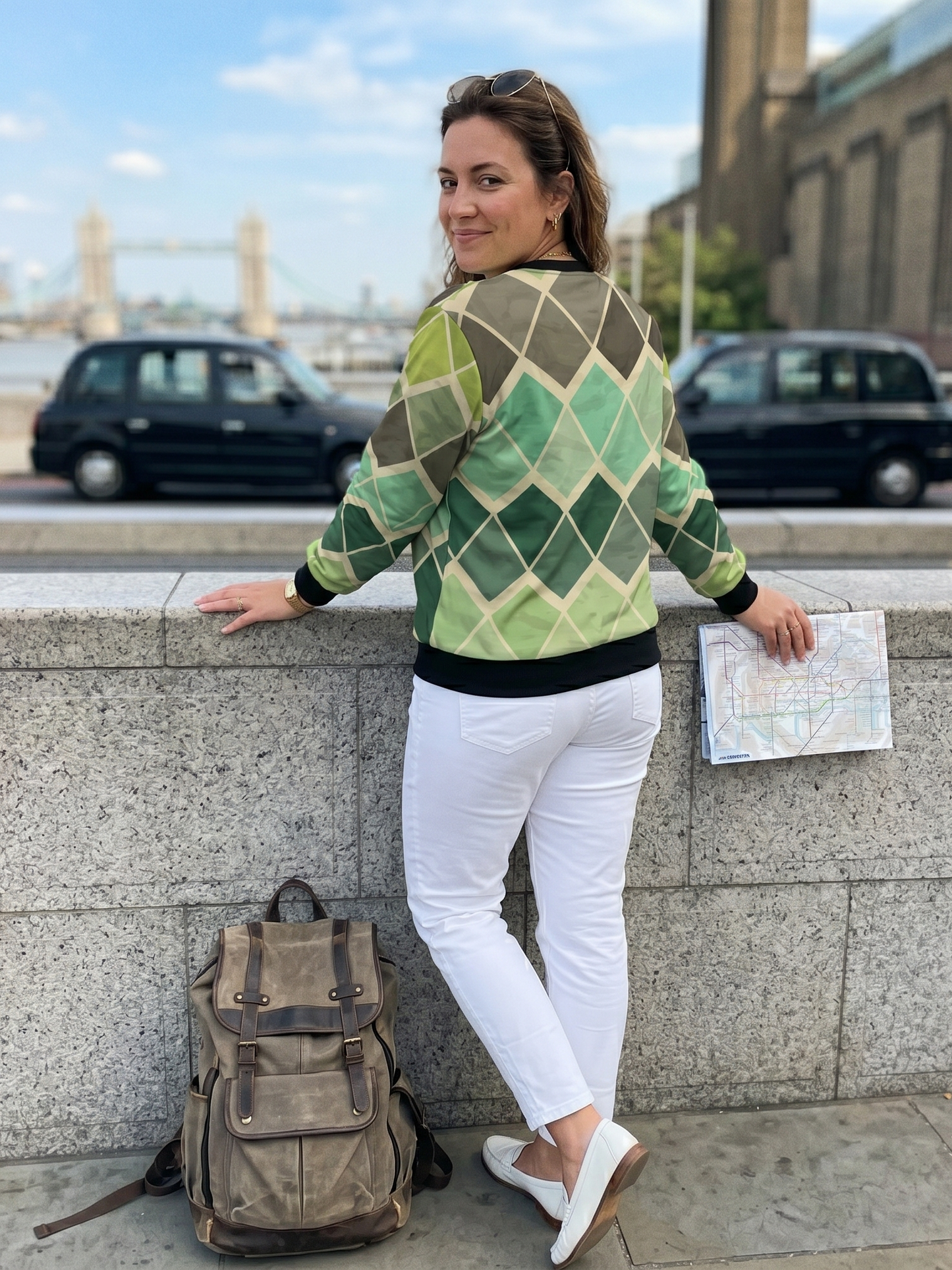 Vintage Shades Of Green Print Sweatshirt