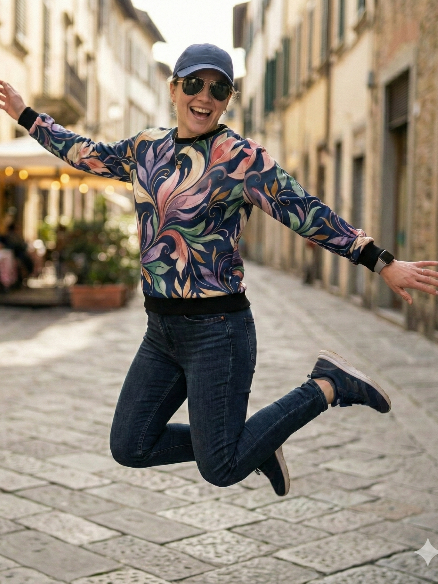 Soothing Nature Inspired Print Multi Colour Sweatshirt