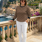 Vogue Abstract Print Brown Sweatshirt