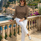 Vogue Abstract Print Brown Sweatshirt