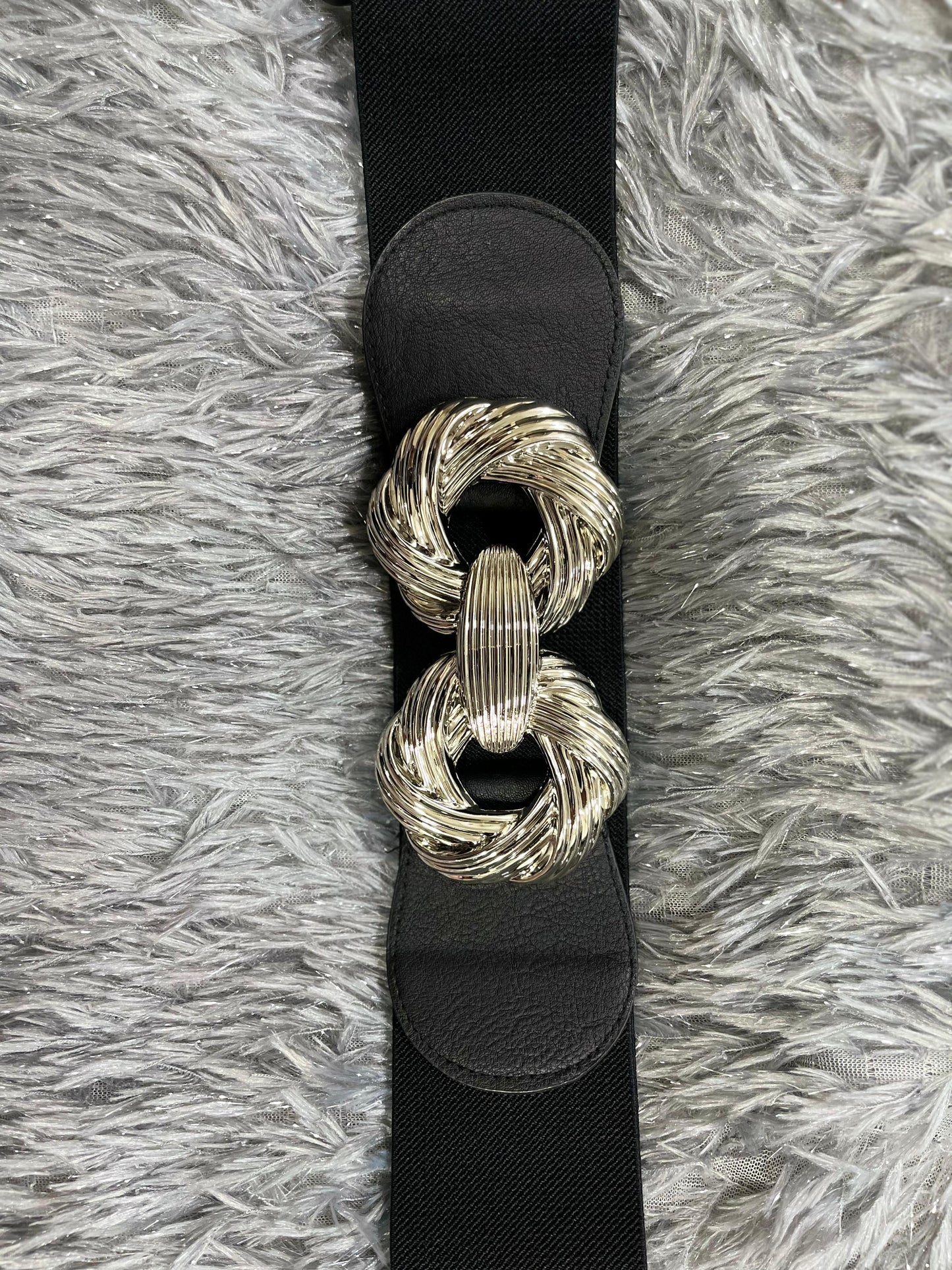 Classy Silver Buckle Black Belt