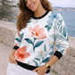 Evergreen Floral Print White Sweatshirt