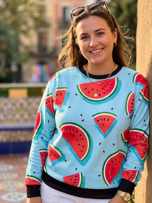 Wonderful Watermelon Print Sweatshirt