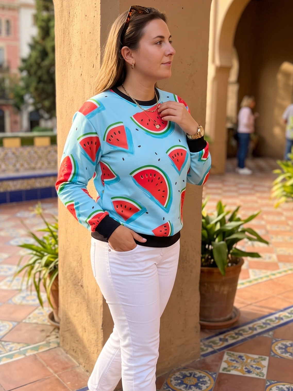 Wonderful Watermelon Print Sweatshirt