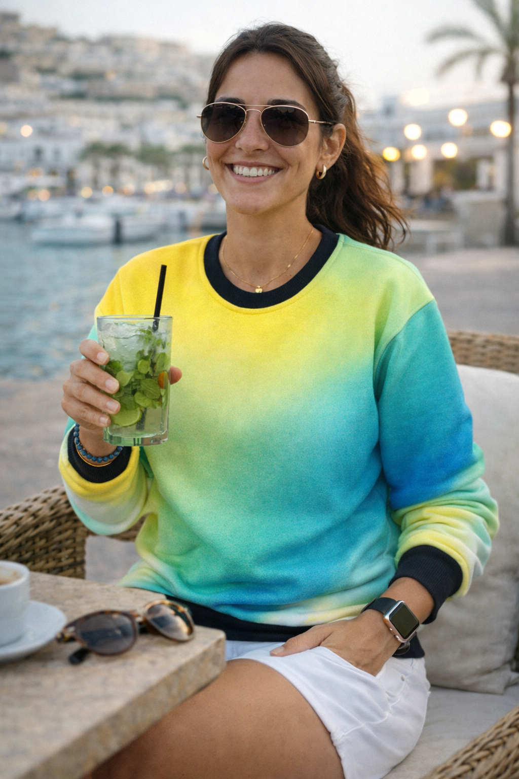 New Arrivals Sand Print Yellow Sweatshirt
