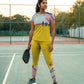 Pickleball | Paddleball | Activewear Coord Set Tshirt With Tummy Tuck Leggings | Yellow Cherry Blossom Print