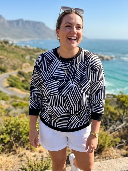 Smart Zebra Print Abstract Sweatshirt