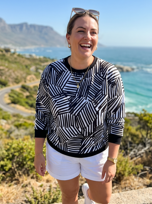 Smart Zebra Print Abstract Sweatshirt