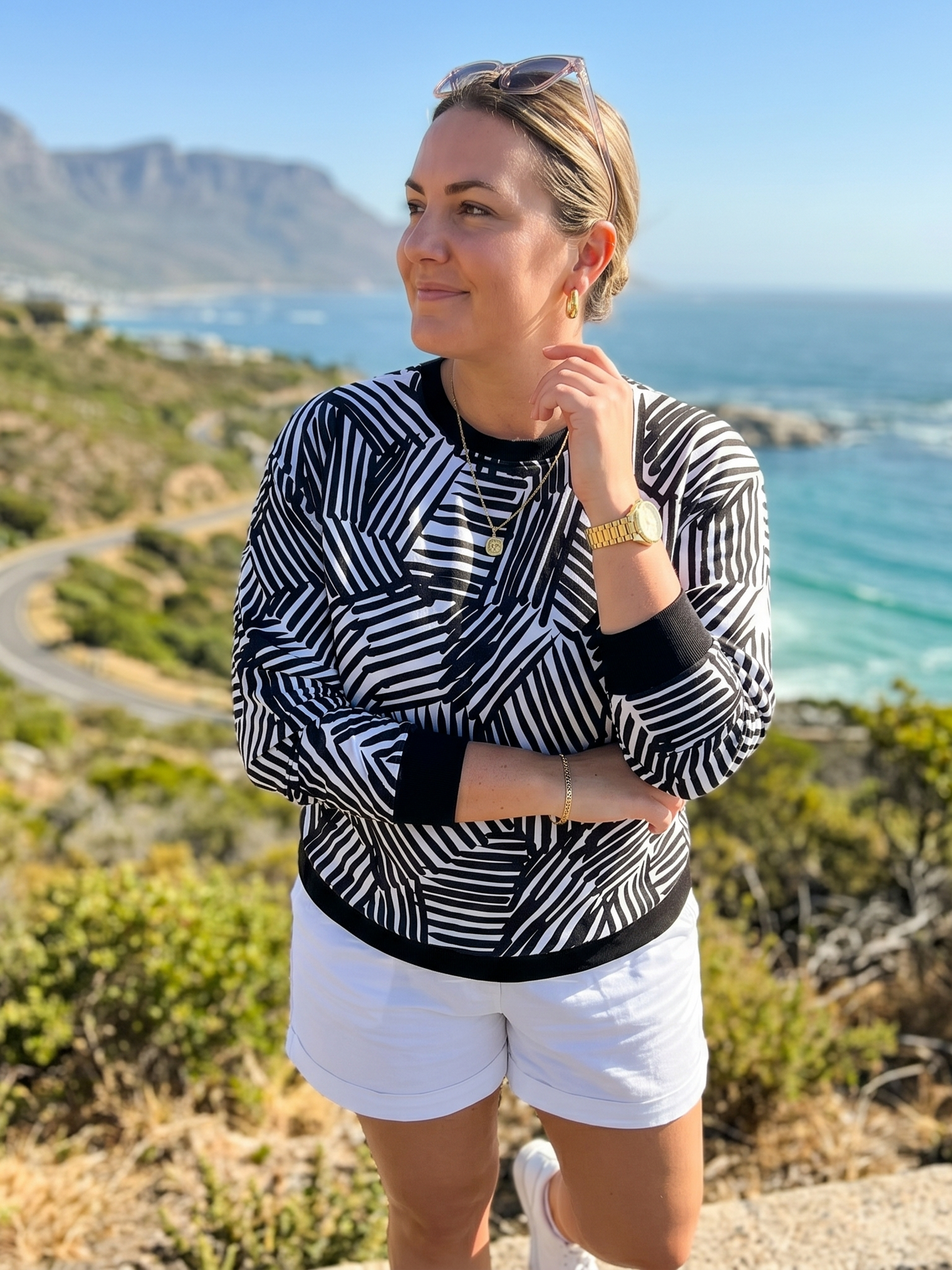 Smart Zebra Print Abstract Sweatshirt